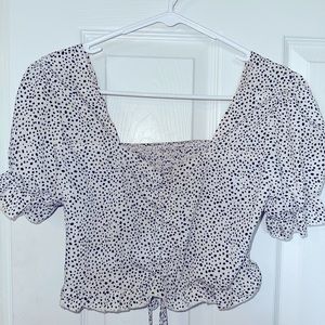 SweatyRocks Women's Floral Puff Short Sleeve Summer Crop Top